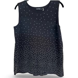 Nic + Zoe Embellished knit shell size L